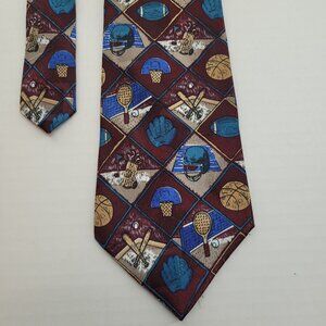 Vintage Sports Themed Neck Tie All Star Ties Gift For a Coach Necktie